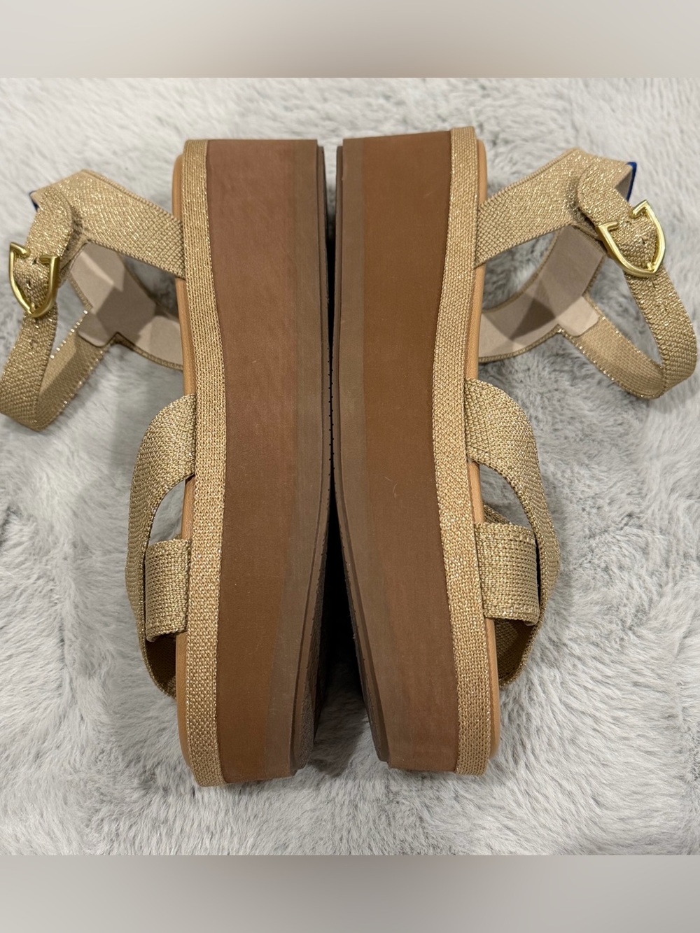 NEW Rothy’s The Criss Cross Lightweight Wedge Platform Sandal in Aurora - Picture 4 of 6